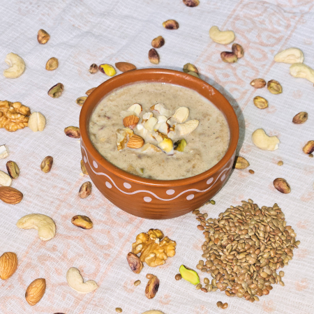 RagiNuts bottle with millet grains